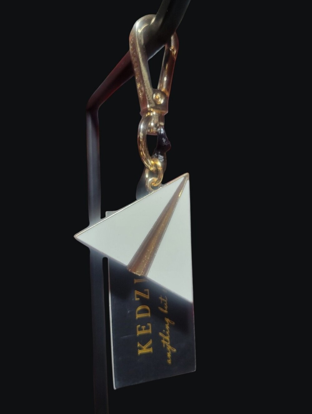 Kedzie Black & White Geometric Bag Charm/Key Chain (Penguin Not Incuded) - Picture 2 of 2